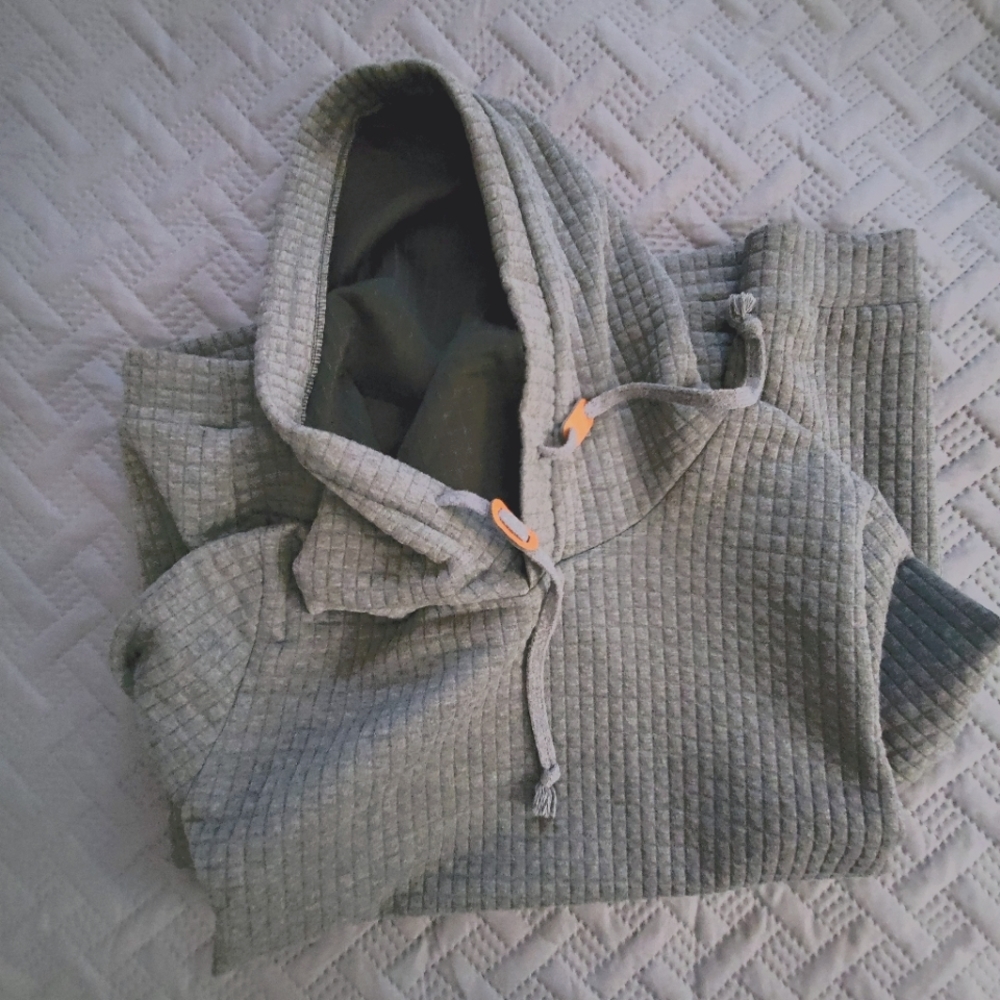 XL Grey Polo Mano Hoodie Textured